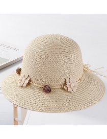 Fashion Beige Flower Shape Decorated Hat