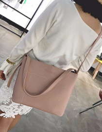 Fashion Pink Pure Color Decorated Bag