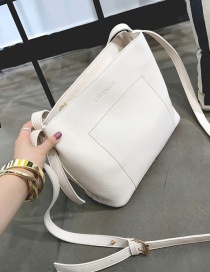 Fashion White Pure Color Decorated Bag