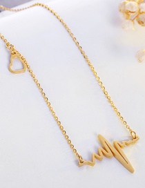 Fashion Gold Color Waves Shape Design Necklace