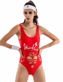 Sexy Red Hollow Out Design One-piece Swimwear