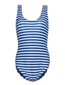 Sexy Blue Stripe Pattern Decorated Simple Swimwear