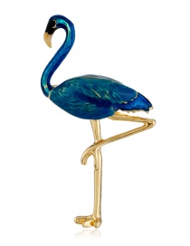 Fashion Blue Flamingos Shape Design Brooch
