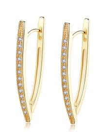 Fashion Gold Color V Shape Design Earrings