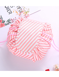 Fashion Pink Stripe Pattern Decorated Cosmetic Bag