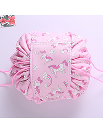 Fashion Pink Horse Pattern Decorated Cosmetic Bag