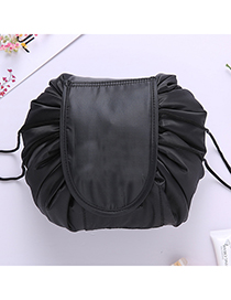 Fashion Black Letter Pattern Decorated Cosmetic Bag