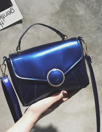 Fashion Sapphire Blue Round Shape Decorated Bag