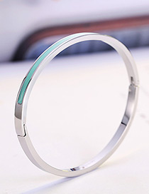 Simple Blue+silver Color Round Shape Decorated Bracelet