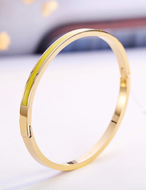 Simple Gold Color+yellow Round Shape Decorated Bracelet