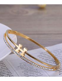 Fashion Gold Color Letter H Shape Decorated Bracelet