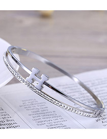 Fashion Silver Color Letter H Shape Decorated Bracelet