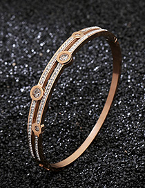 Fashion Rose Gold Round Shape Decorated Bracelet