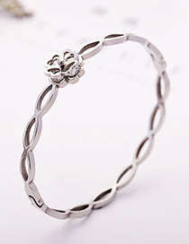 Fashion Silver Color Clover Shape Decorated Bracelet