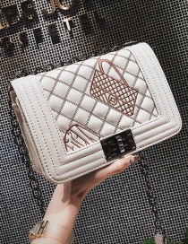 Fashion White Grid Shape Design Pure Color Shoulder Bag