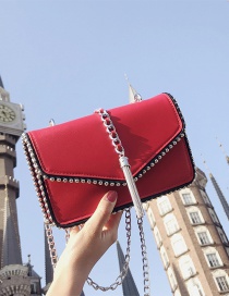 Fashion Red Tassel Decorated Shoulder Bag