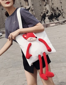 Fashion White Fox Shape Decorated Shoulder Bag