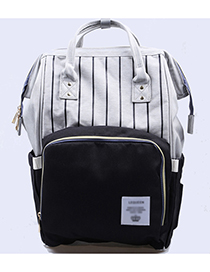Fashion Black Stripe Pattern Decorated Backpack