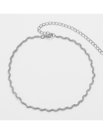 Fashion Silver Color Pure Color Decorated Simple Necklace