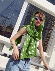 Fashion Light Green Feather Pattern Decorated Dual-use Scarf