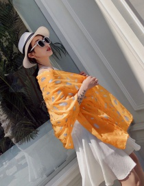 Fashion Yellow Feather Pattern Decorated Dual-use Scarf