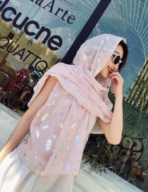 Fashion Light Pink Feather Pattern Decorated Dual-use Scarf