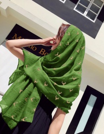 Fashion Green Antler Pattern Decorated Dual-use Scarf