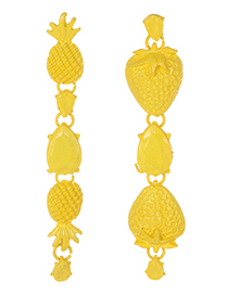 Fashion Yellow Strawberry Shape Decorated Earrings