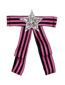 Elegant Pink Star Shape Decorated Bowknot Brooch