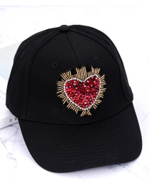 Fashion Black Heart Shape Decorated Baseball Cap