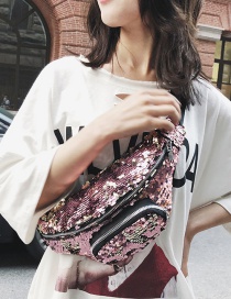Fashion Pink Zipper Decorated Shoulder Bag