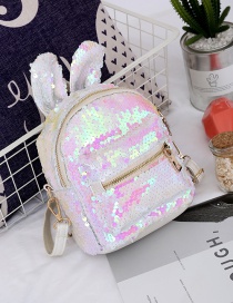 Fashion White Rabbit Shape Design Paillette Decorated Backpack