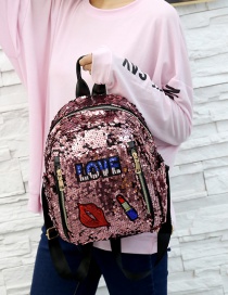 Fashion Pink Lips Pattern Decorated Backpack