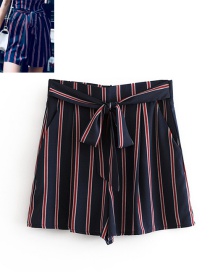 Fashion Navy Stripe Pattern Decorated Skirt