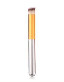 Fashion Silver Color+yellow Flat Shape Decorated Makeup Brush