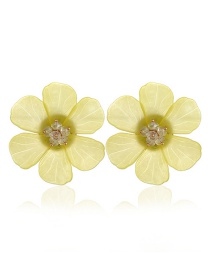 Elegant Yellow Flowers Shape Design Pure Color Earrings