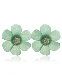 Elegant Green Flowers Shape Design Pure Color Earrings