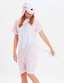 Lovely Pink Dinosaur Pattern Decorated One-piece Pajamas(for Adult)