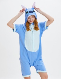 Lovely Blue Cartoon Pattern Decorated One-piece Pajamas(for Adult)