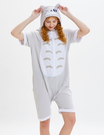 Lovely Gray Cat Pattern Decorated One-piece Pajamas(for Adult)