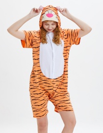 Lovely Orange Tiger Pattern Decorated One-piece Pajamas(for Adult)