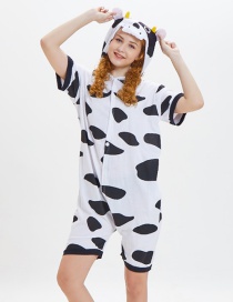 Lovely White+black Cow Pattern Decorated One-piece Pajamas(for Child)