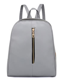 Fashion Light Gray Pure Color Decorated High-capacity Backpack