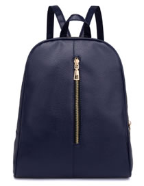 Fashion Blue Pure Color Decorated High-capacity Backpack