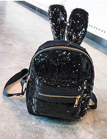 Fashion Black Cartoon Rabbit Shape Design Leisure Travel Bag
