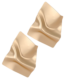 Elegant Gold Color Pure Color Design Irregular Shape Earrings