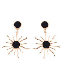Fashion Black Sunflower Shape Decorated Earrings
