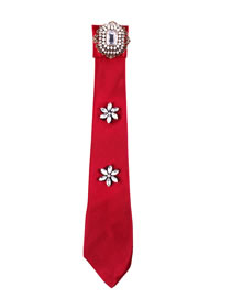 Fashion Red Flower Decorated Pure Color False Collar