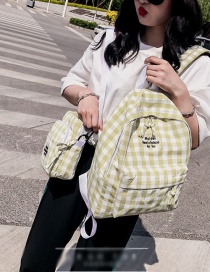Fashion Yellow Grid Pattern Decorated Shoulder Bag (2pcs)