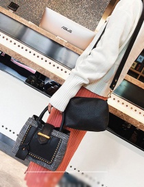 Fashion Black Grid Pattern Decorated Bag
